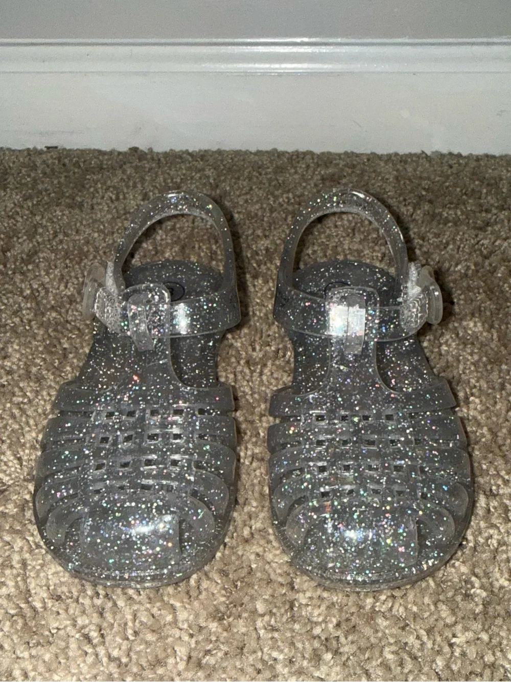 Cat and Jack Glitter Jelly Sandals Size 8